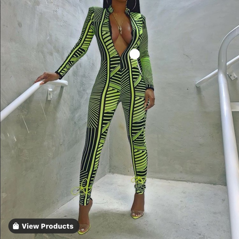 Neon Green & Black Bodysuit/Jumpsuit